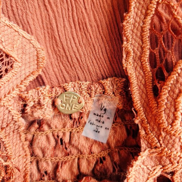 NWT Free People Intimately Adella Cami Top Lace Gauze Smock Winding Roads - Picture 12 of 16